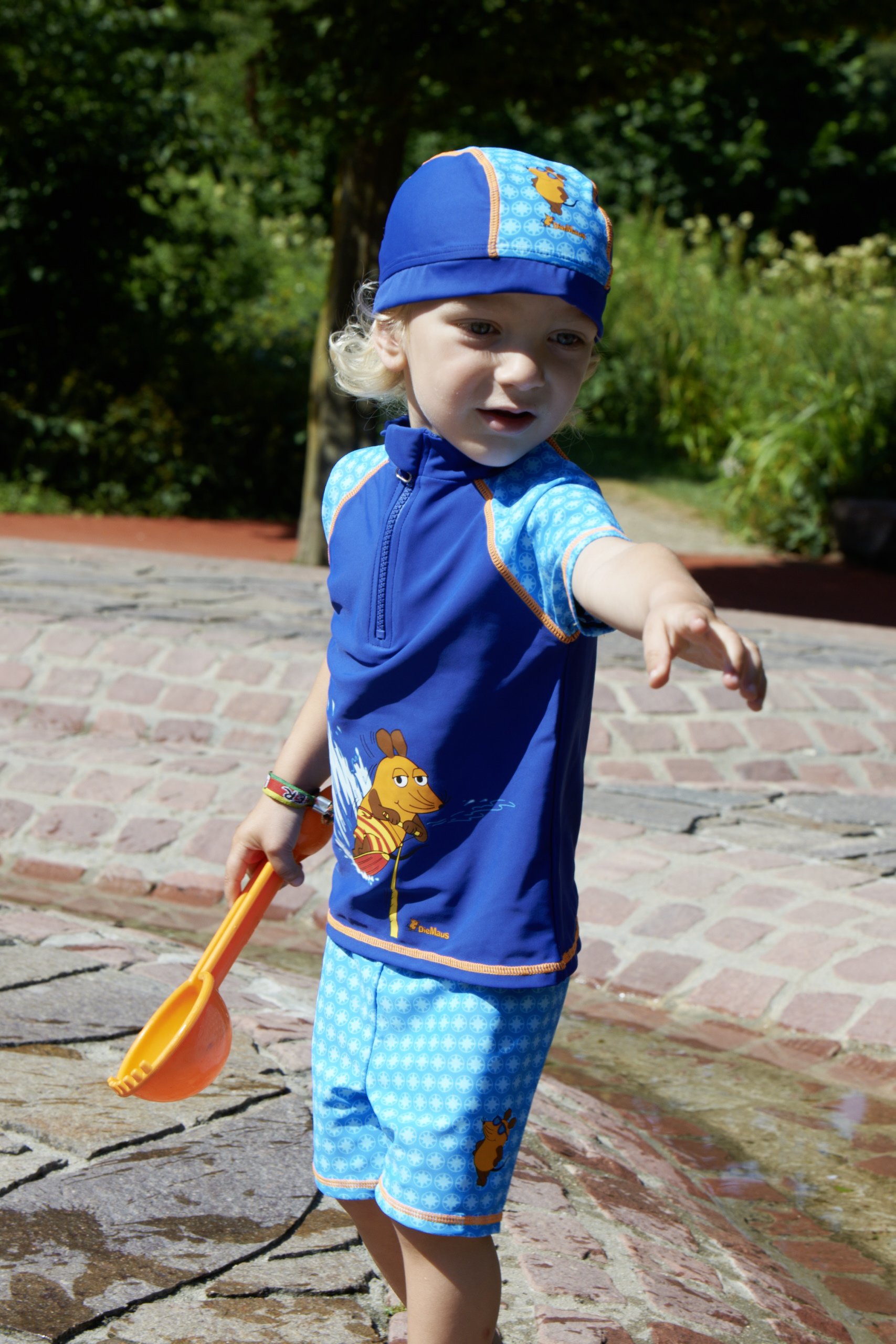 Playshoes Unisex dziecięcy zestaw kąpielowy z ochroną przed promieniowaniem UV dwuczęściowa koszula szorty kąpielowe stroje kąpielowe, Mysz, 1-2 Years