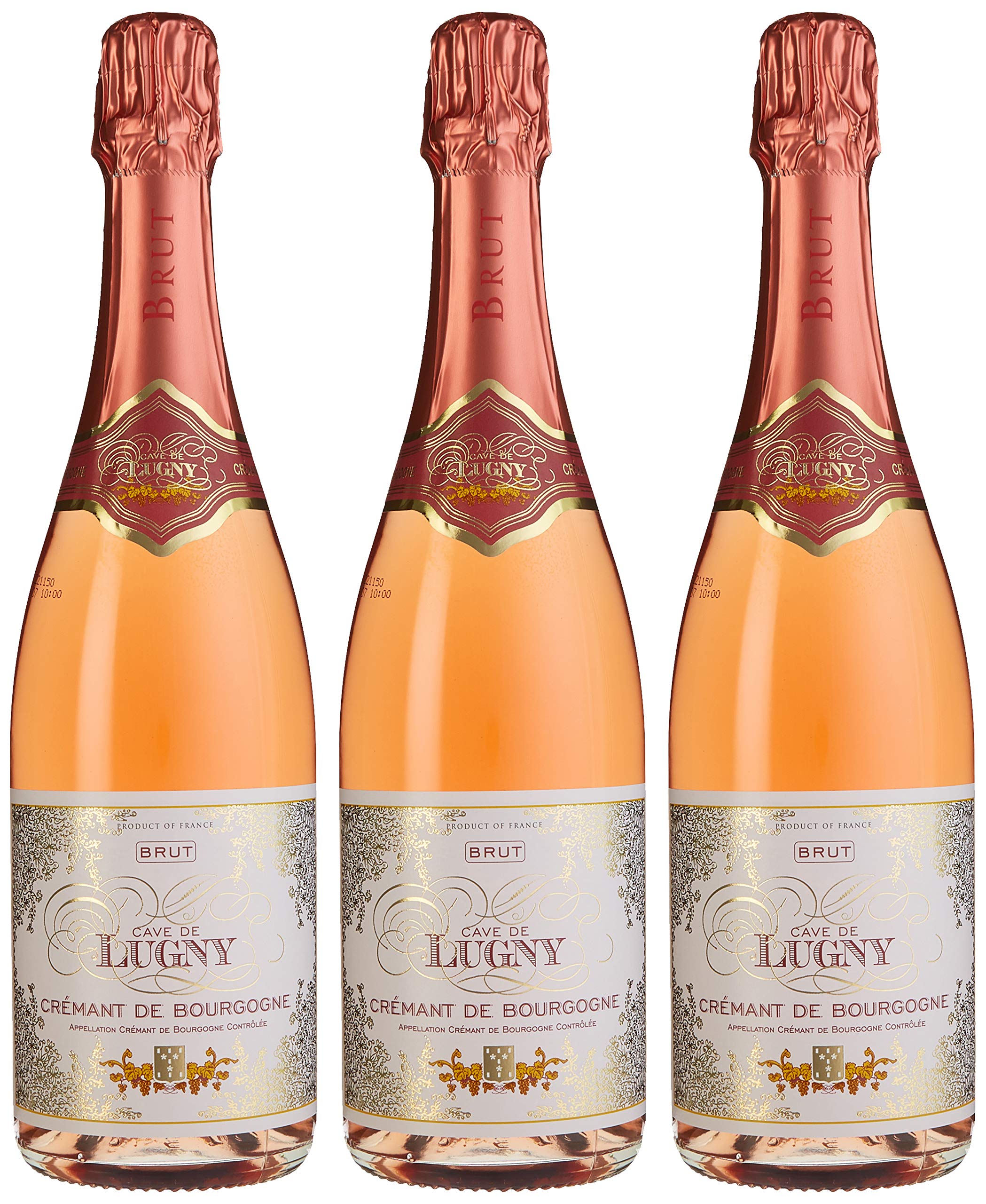 Cave de Lugny Cremant de Bourgogne Brut Rose (3 x 0.75 l)