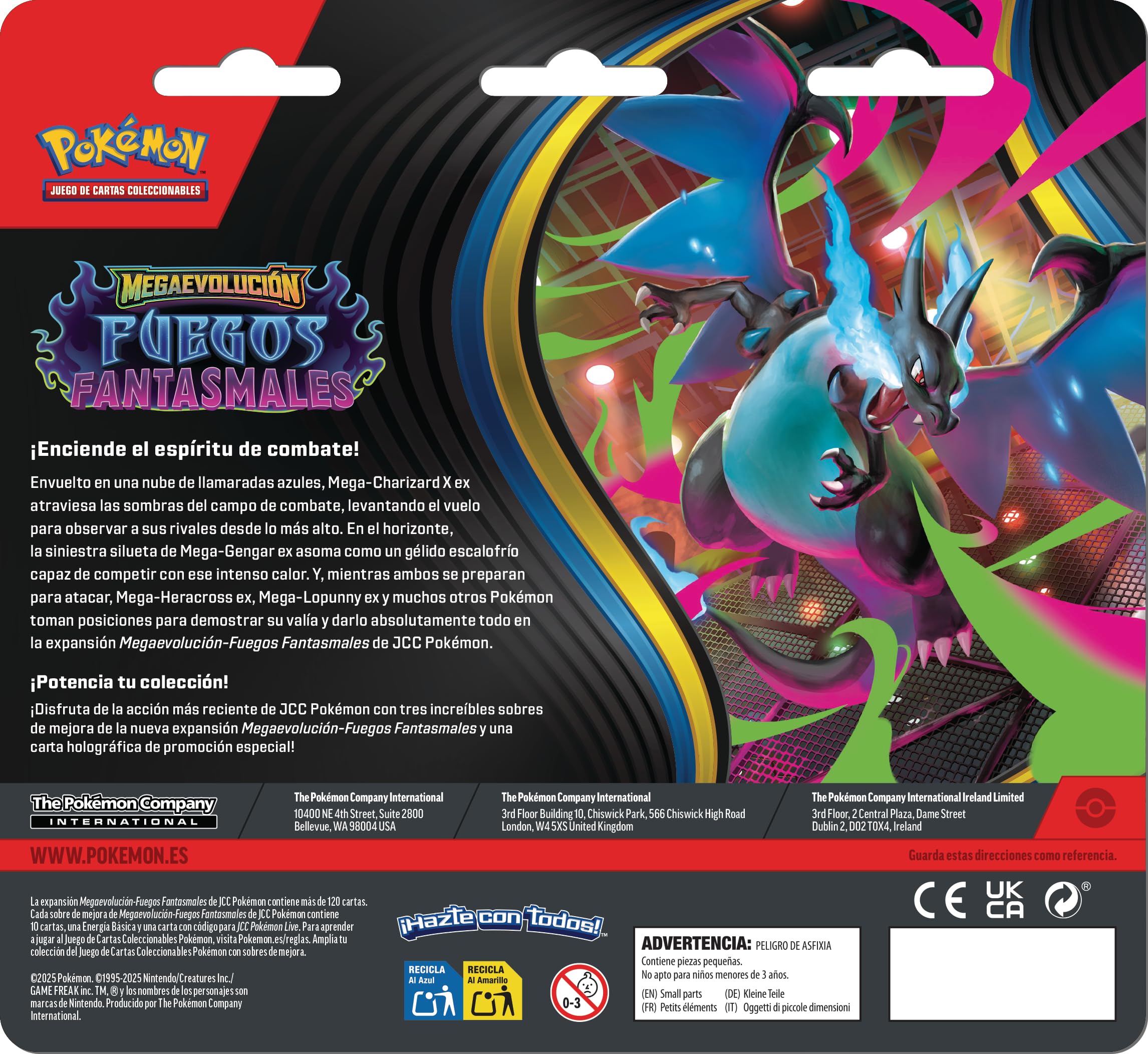 Pokémon: Blíster de 3 Sobres de Mejora de Megaevolución-Fuegos Fantasmales: Sneasel de JCC Pokémon (1 Carta holográfica de promoción y 3 Sobres de Mejora) — view 2