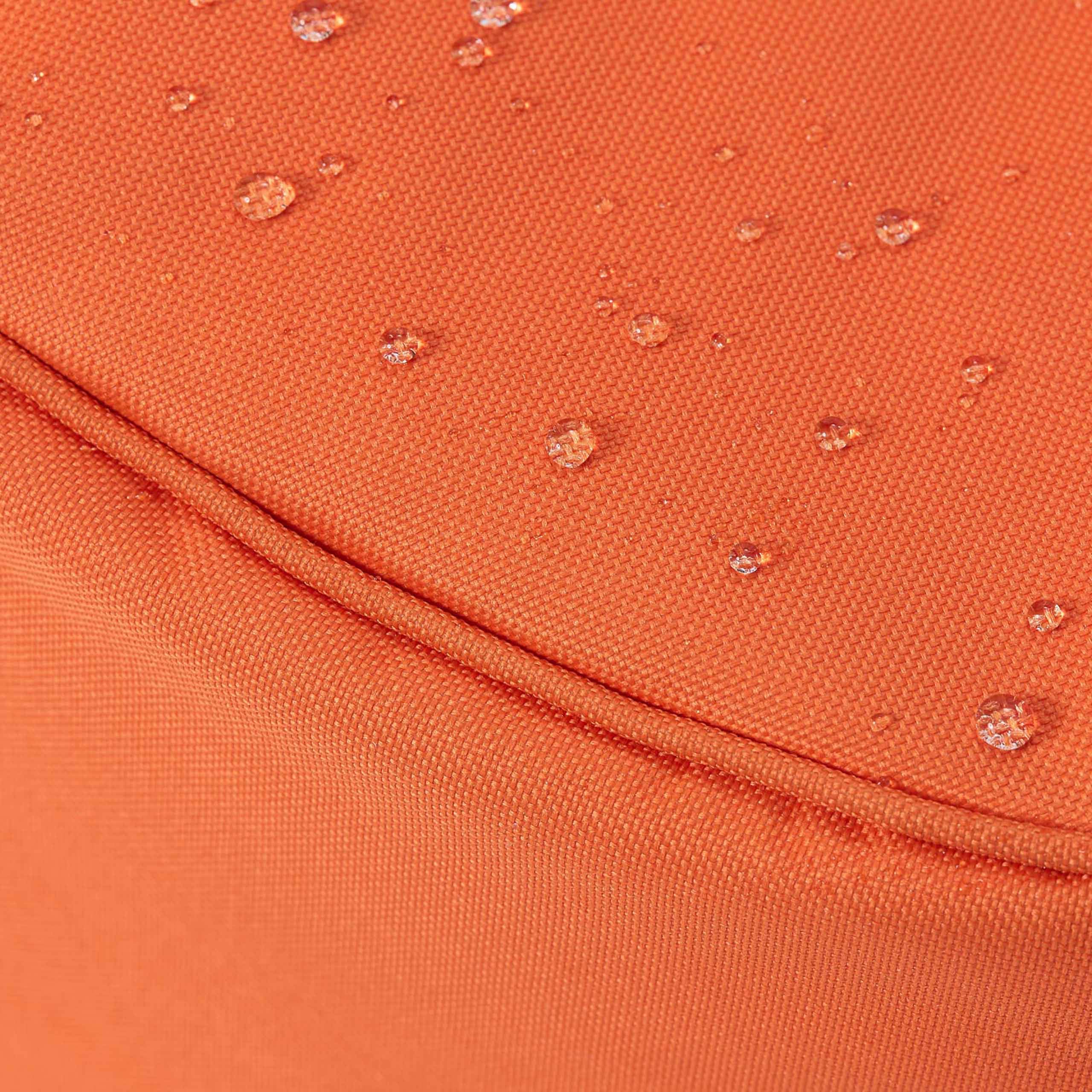 Lumaland Puff Reposapiés Impermeable Comfort Line - Taburete Otomano Redondo para Interior y Exterior - Resistente, Versátil y Moderno - 45 x 25 x 25 cm/Naranja