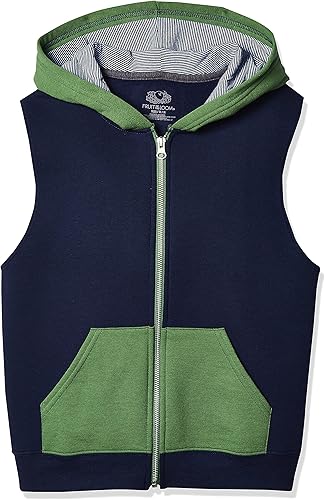 Fruit of the Loom Fleece Full Zip Sleeveless Vest Débardeur, Gilet – Bleu Marine
