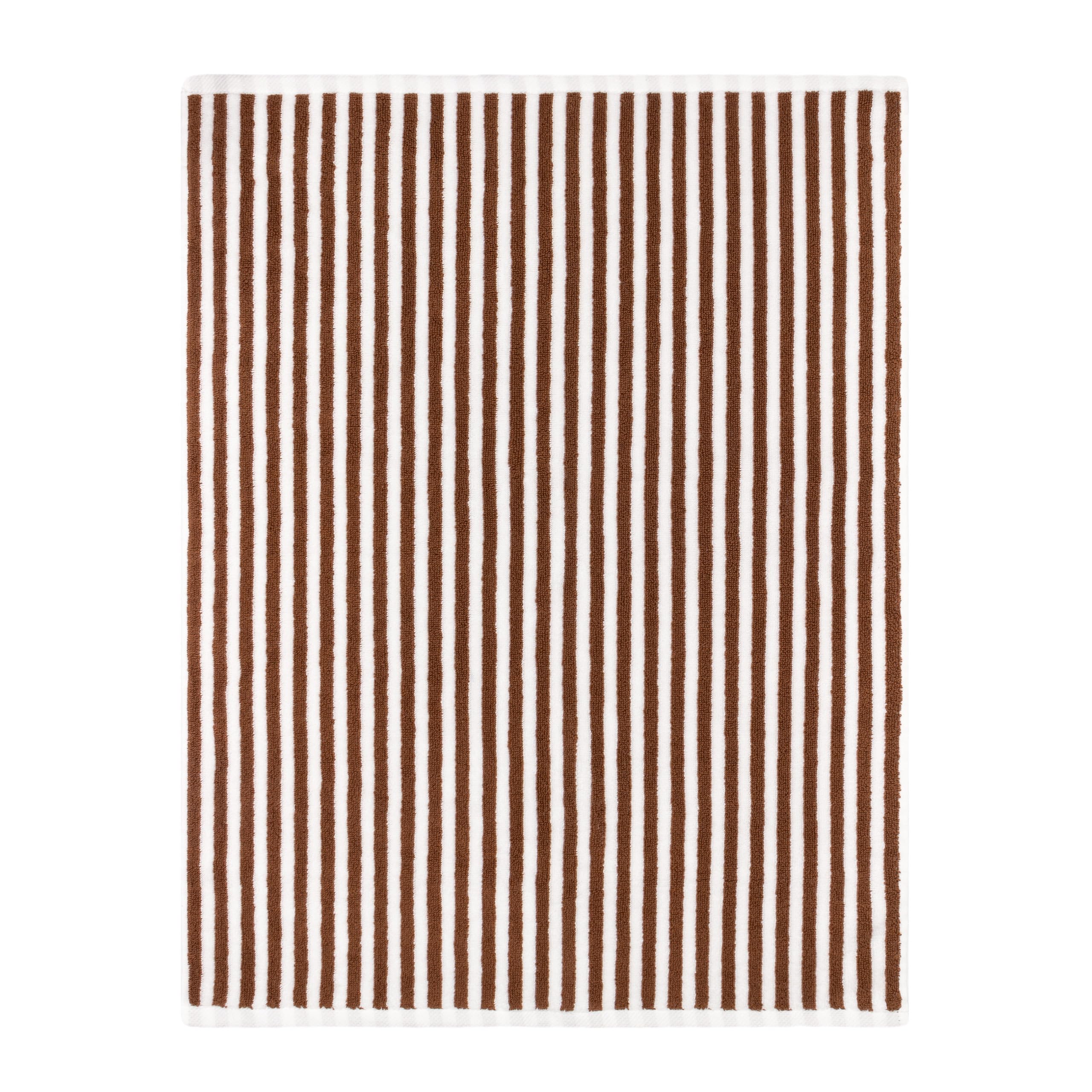 Yard Pecan Furn Hebden Striped Cotton Bath Mat – Soft Absorbent Natural 100% Cotton Bathroom Accessory ( – 50X70cm)