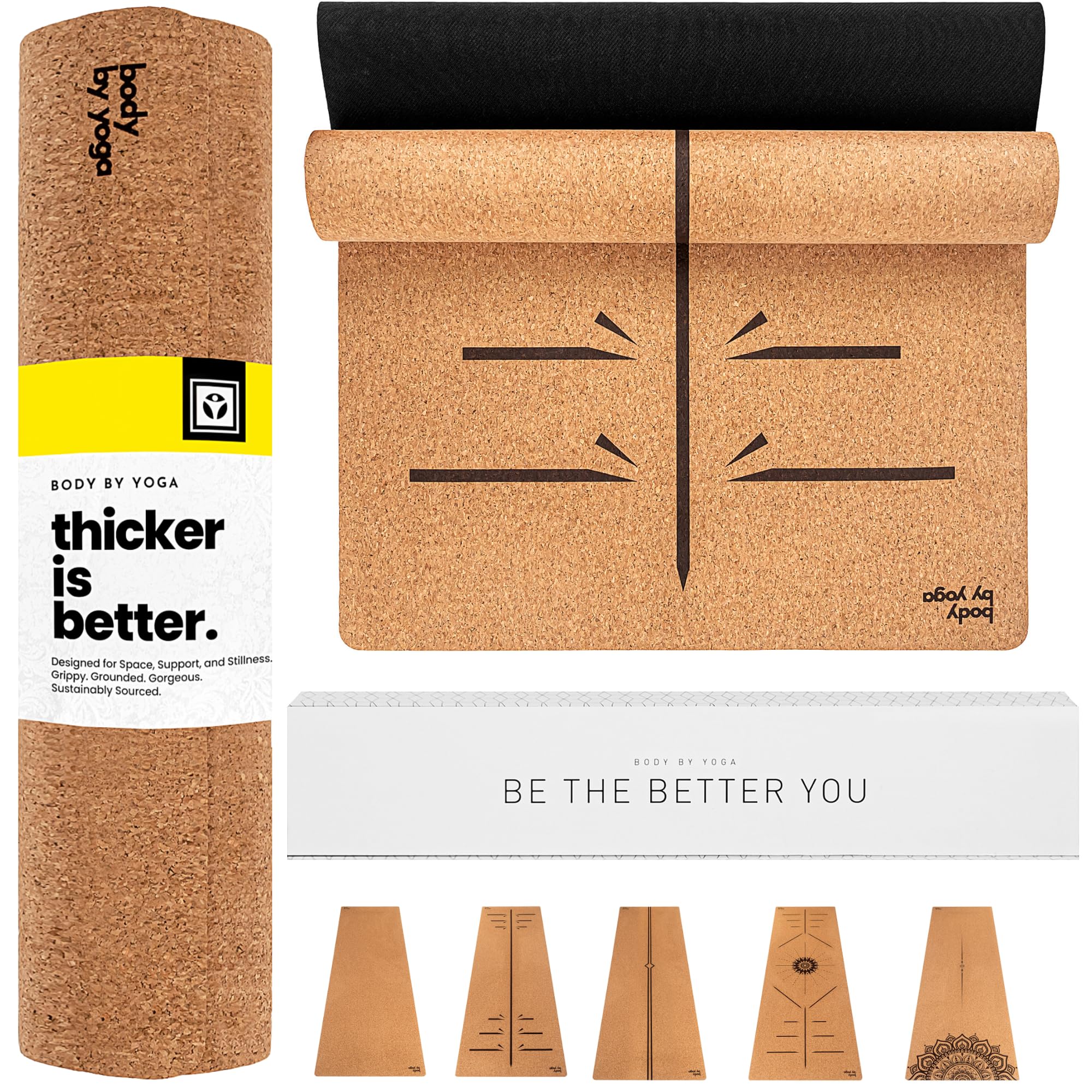 Performance Cork Yoga Mat For Men and Women - Non Slip, Extra Thick Grip. Thicker, Longer, and Wider for More Comfort and Support. Tough Enough For Hot Yoga. Natural, Non Toxic, and Eco Friendly.