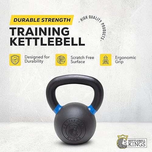 Miniatura 2 de Kettlebell Kings Pesas rusas con recubrimiento en polvo de 4 a 105.8 lbs  Pesas de mano Equipo de gimnasio y juegos de entrenamiento de fuerza para