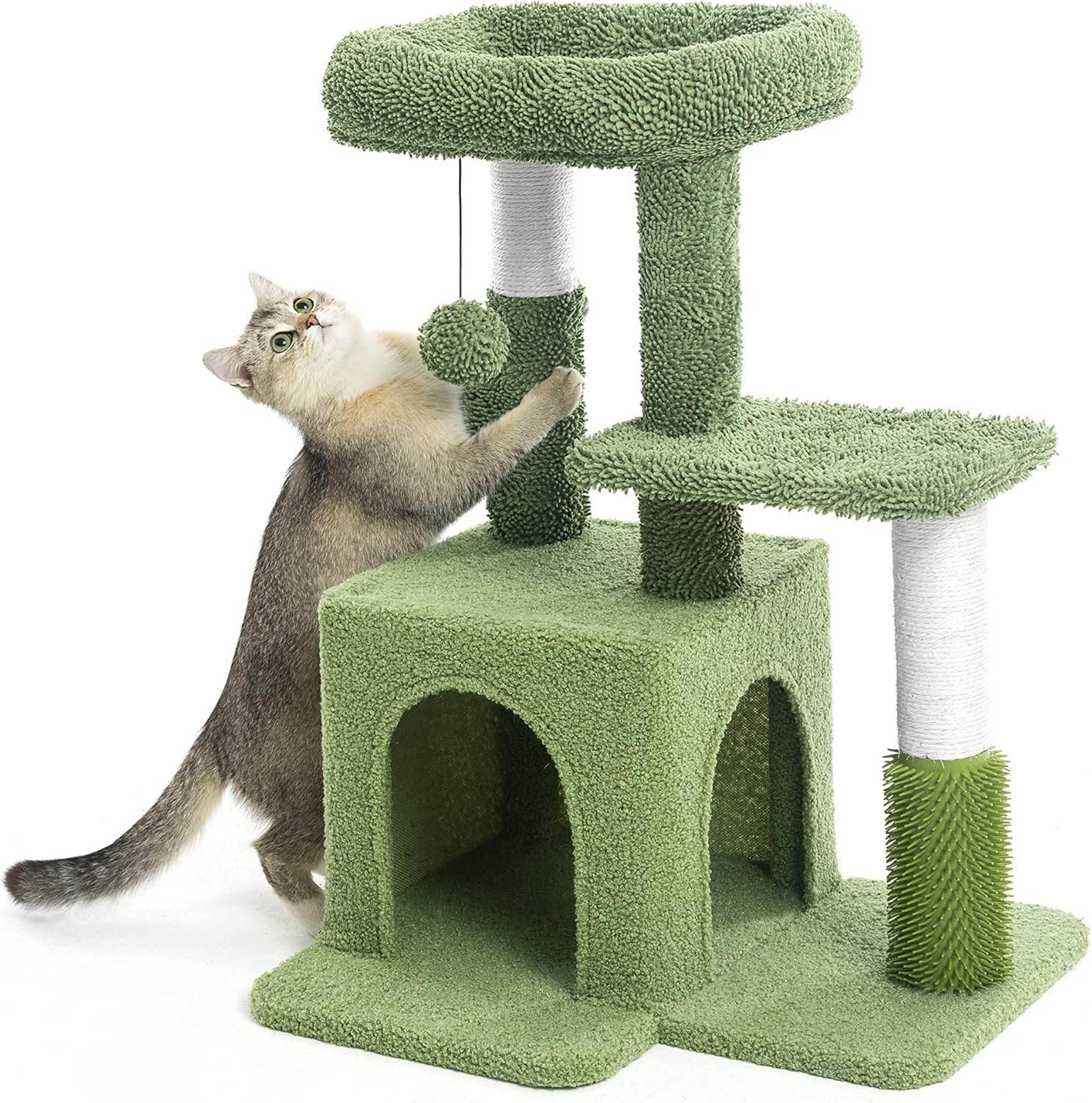Pesofer Cat Tree, Small Cat Condo with Sisal Scratching