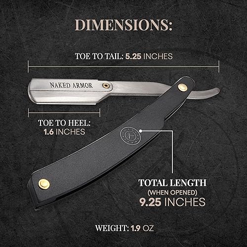 Miniatura 2 de Best Shavette - Maquinilla de afeitar recta de hoja reemplazable, afeitadora con mango de metal, no necesita cortar ni afilar, gran hoja de inicio,