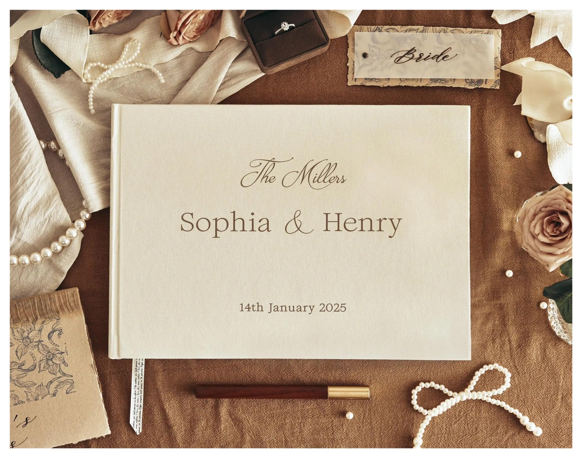 Libro Firmas Boda Libro de visitas Boda con Funda Lino