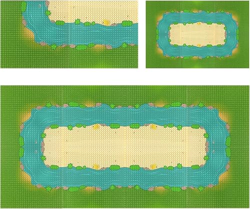 Miniatura 5 de Feleph Placa base clásica con patrón de río y pastizales para bloques de construcción de 10 x 10 pulgadas, compatible con las principales marcas
