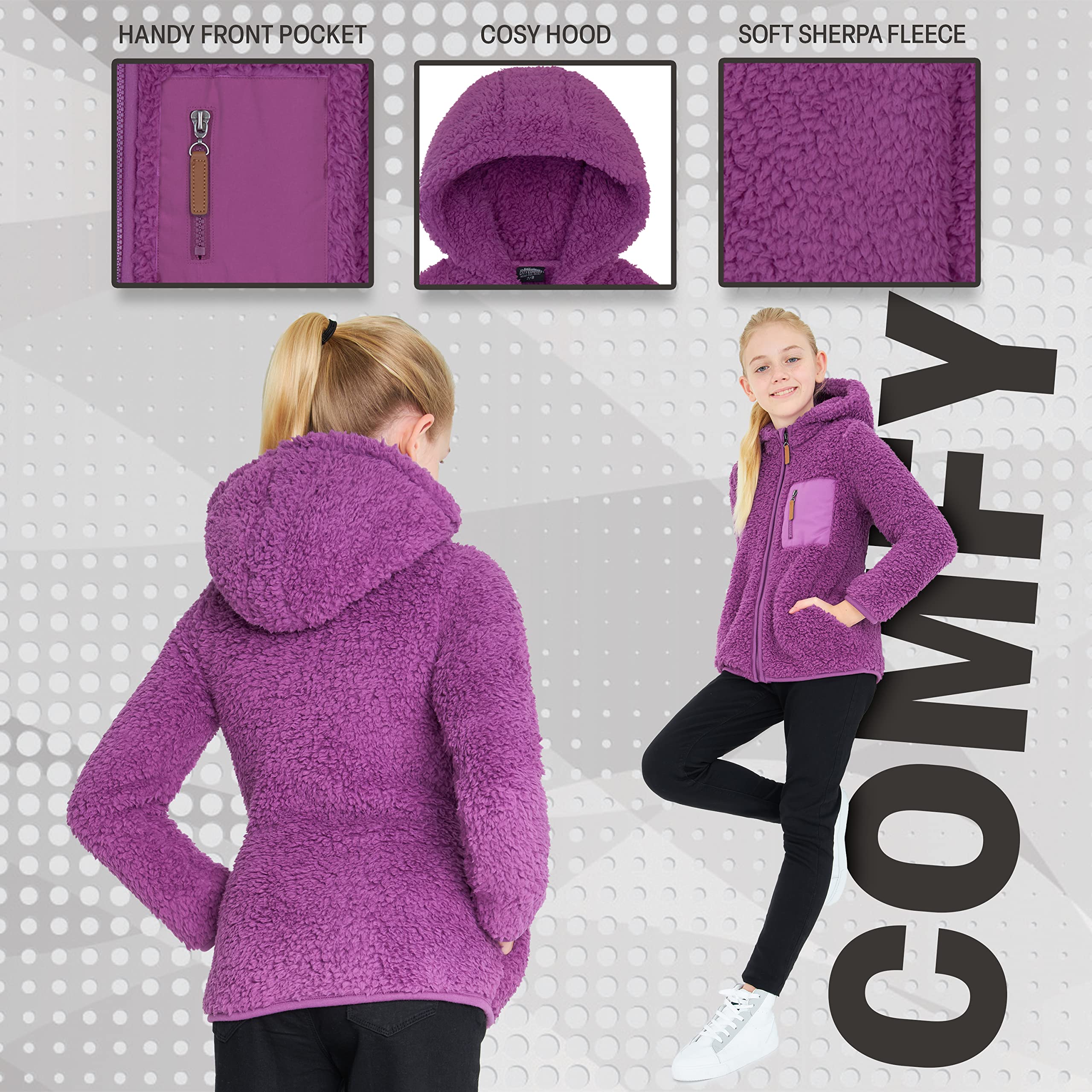 CityComfort Sudadera Niña Cremallera Chaqueta Forro Polar 3-14 Años