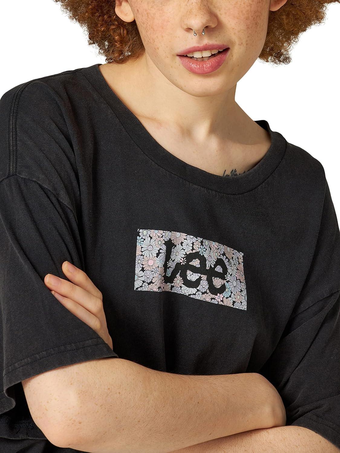 Tシャツ・カットソー AGOLDE Woman T-Shirt Black A73561260 BLK Women's T-shirt with embroidered D patch | Black | Diesel