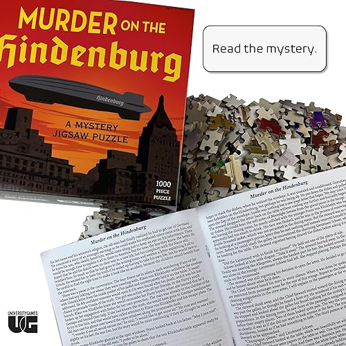 Miniatura 4 de Murder Mystery Party, Rompecabezas de misterio clásico, asesinato en el Hindenburg, rompecabezas de 1,000 piezas