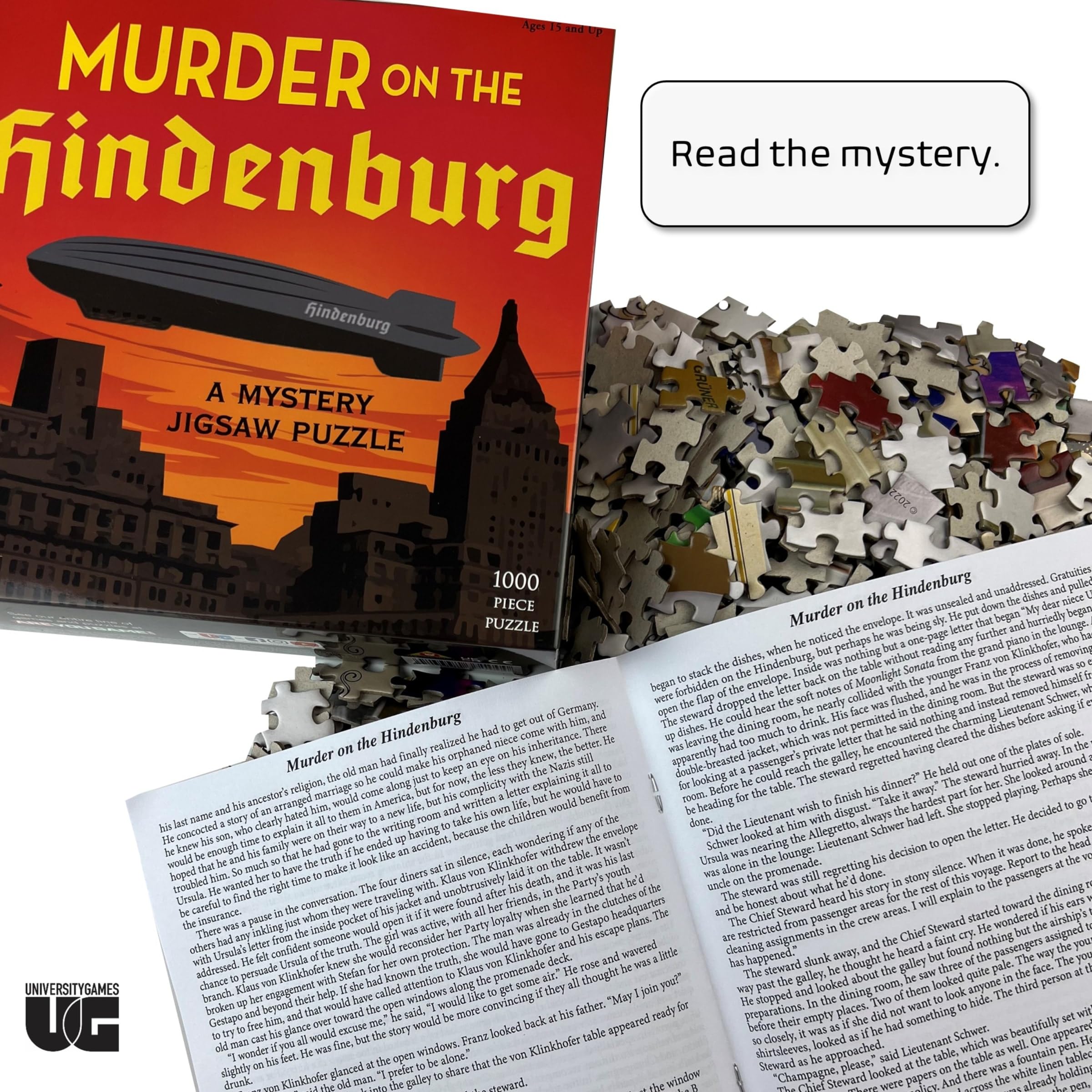 Murder Mystery Party, Classic Mystery Jigsaw Puzzle, Murder on The Hindenburg, 1,000 Piece Jigsaw Puzzle - Image 4