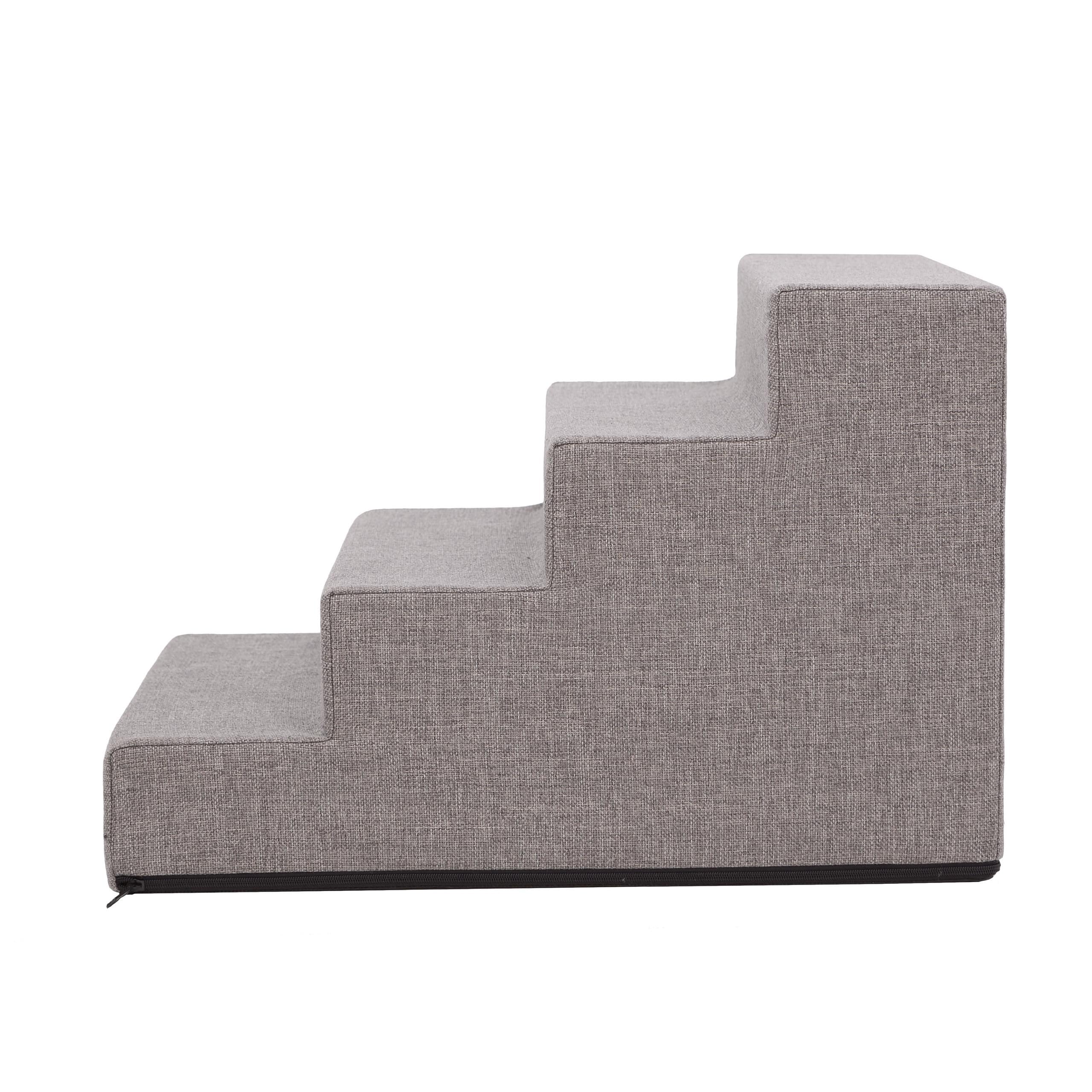 Scaletta per cani con 4 gradini, per animali deboli, per animali anziani, aiuto per la salita, grigio Inari, L - 40 x 60 x 40 cm