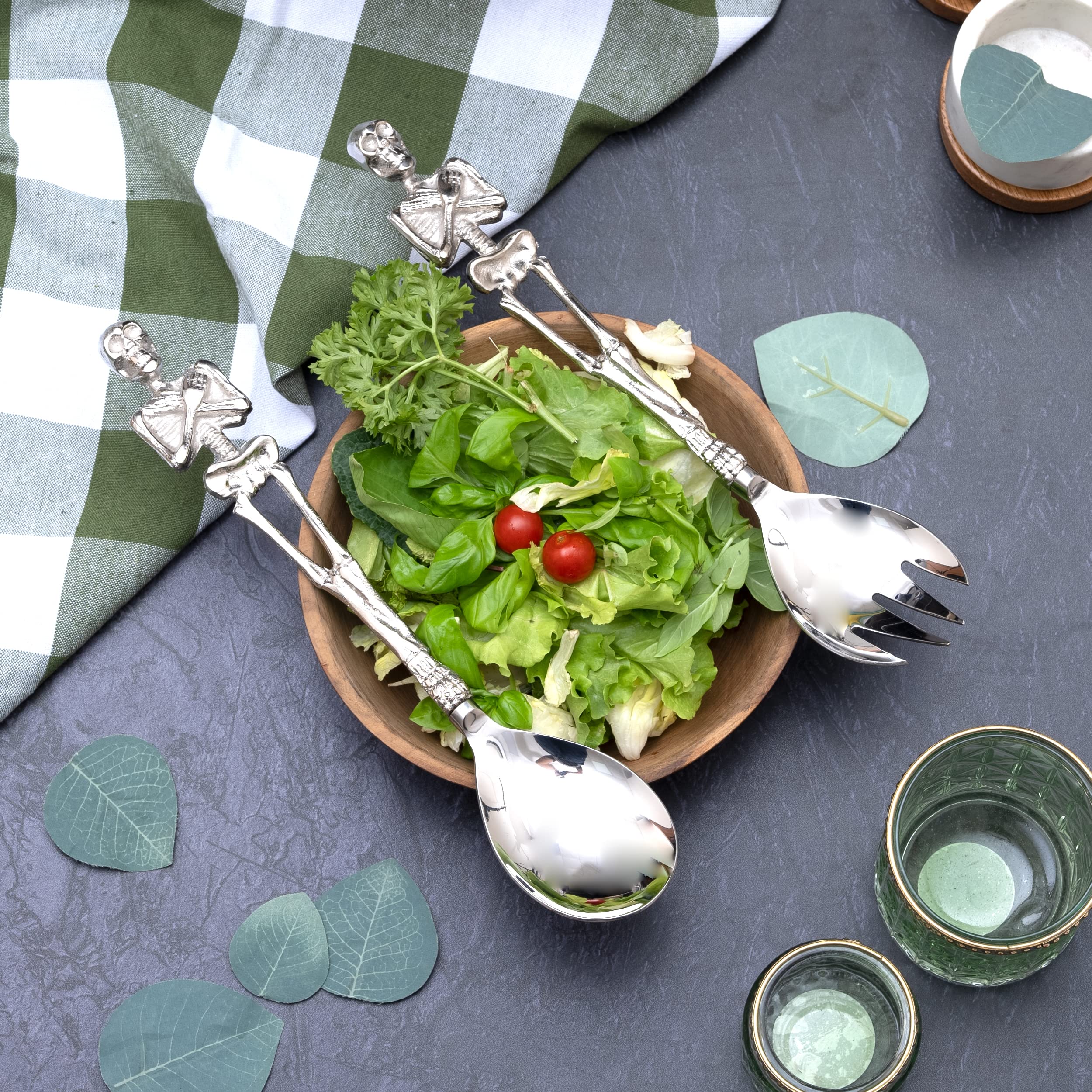 Amazon.com | Skeleton Hands Salad Server Tongs, Fork & Spoon Set
