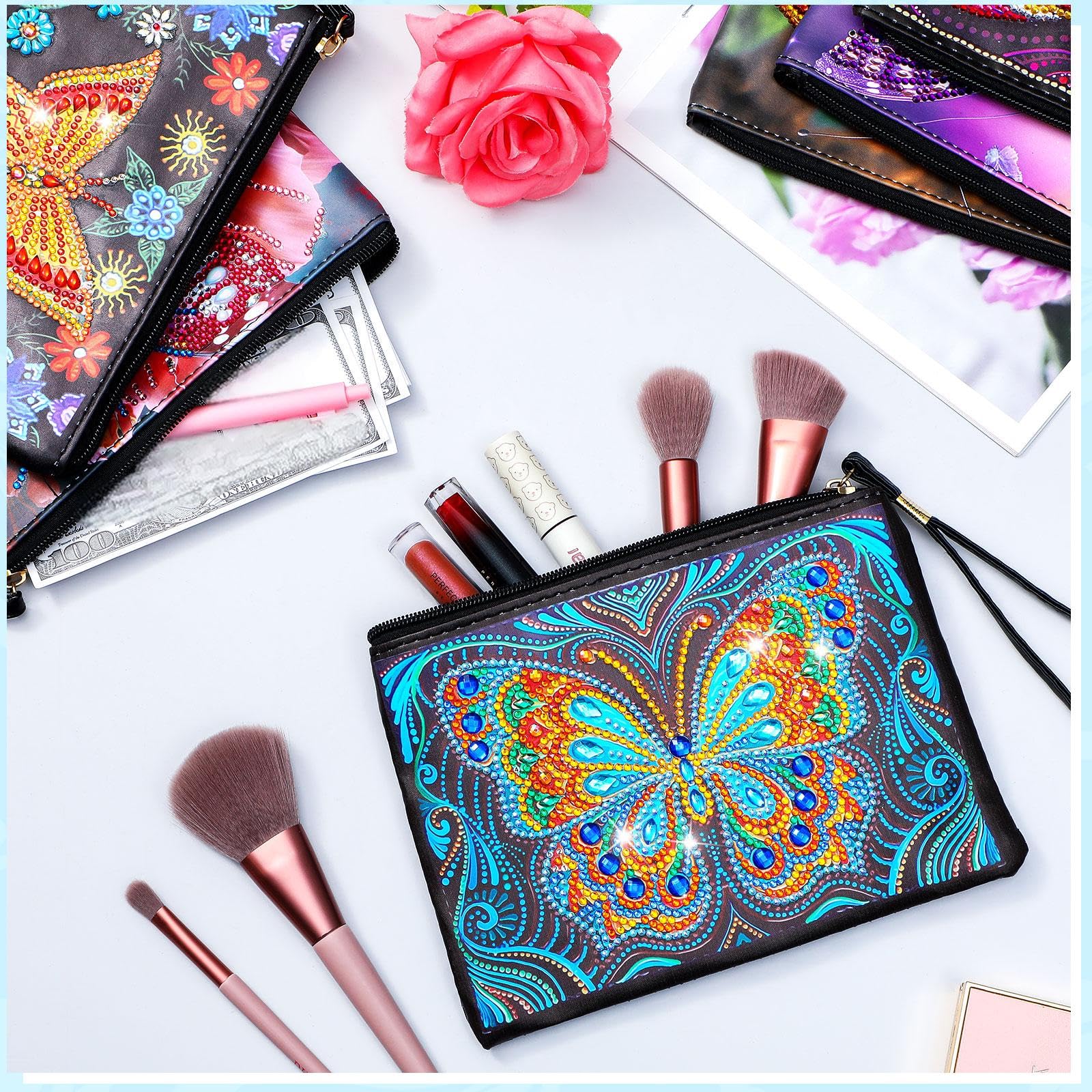 Hand Paint 「一点物」 花と蝶のデザインのティバックトレイ 未使用 Amazon.com: Silkfly 6 Pcs Diamond Painting Purses Clutch DIY