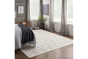 Neutral Rugs for Living Room 8x10: Nourison Versatile Indoor/Outdoor Ivory/White Area Rug