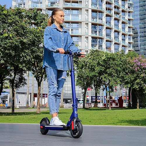 Miniatura 10 de Caroma Patinete eléctrico, rango de 20 a 25 millas y velocidad de 20 MPH, neumáticos sólidos de 10 pulgadas, scooter eléctrico de control de crucero