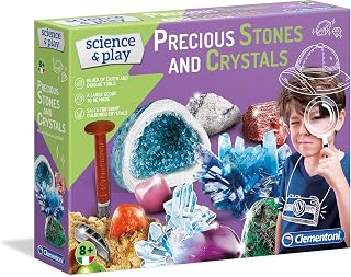 Clementoni 61894 Clementoni-61894-Science and Play-Crystals and Minerals-Made in Italy-Science Toy-Laboratory and esperiment kit for Kids from 8 Years Old and Older, English