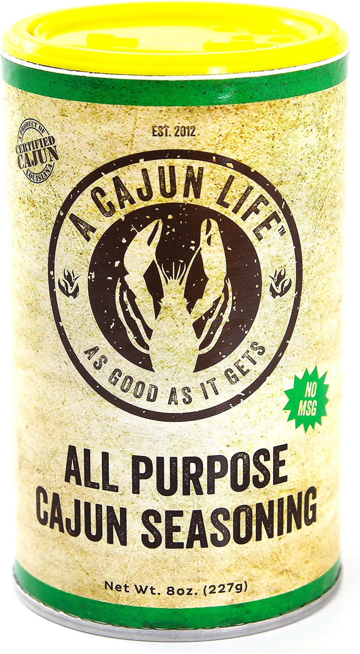 A Cajun Life Original All Purpose Cajun Seasoning | Authentic Certified Cajun and Creole Seasoning Blend, Non-GMO, No MSG, 8oz
