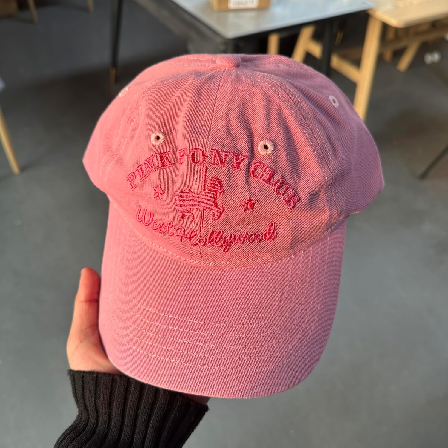 Pink Pony Club Embroidered Trucker Hat Women Baseball Cap Adjustable Cotton dad hat.