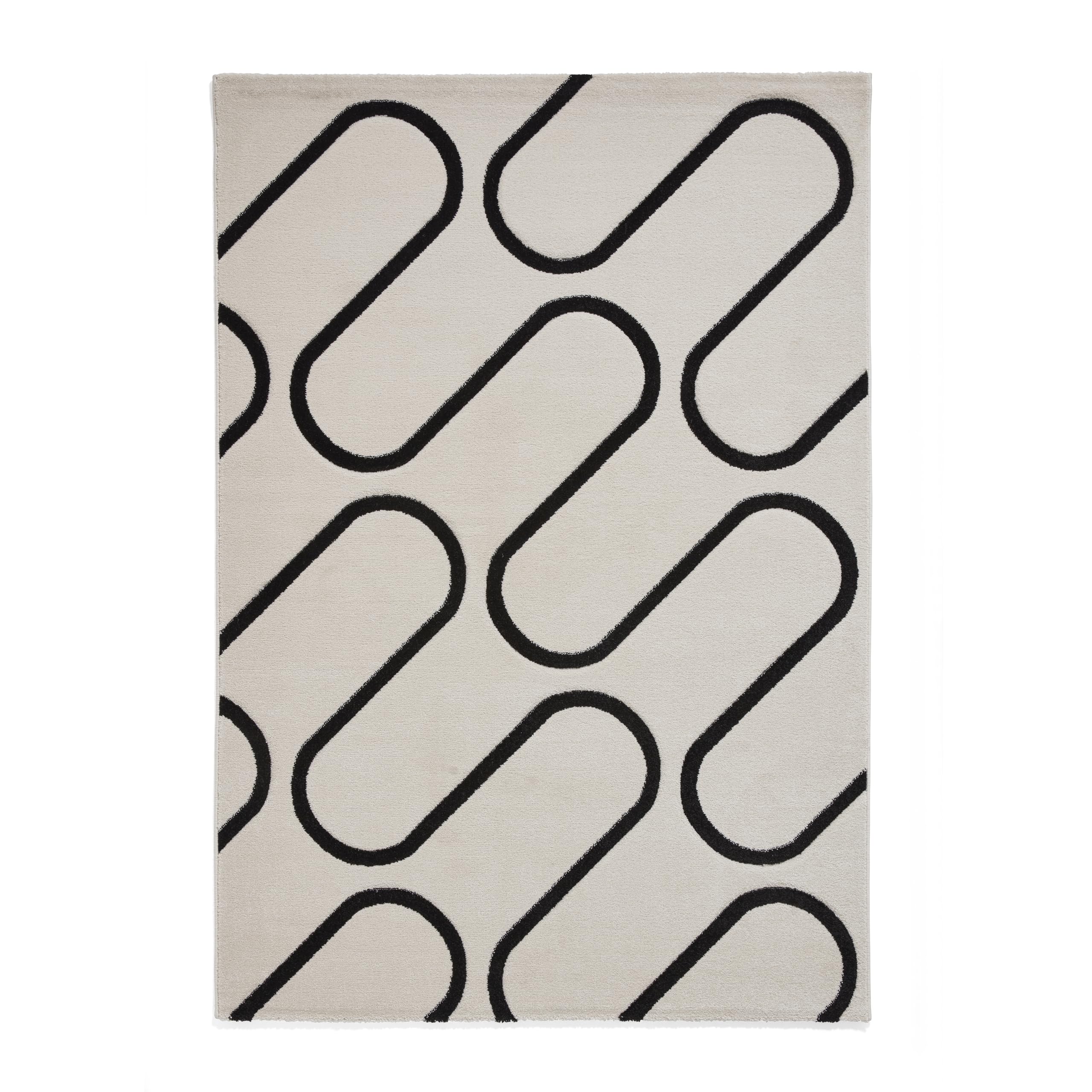Cat White Catherine Lansfield Linear Curve Geometric Rug