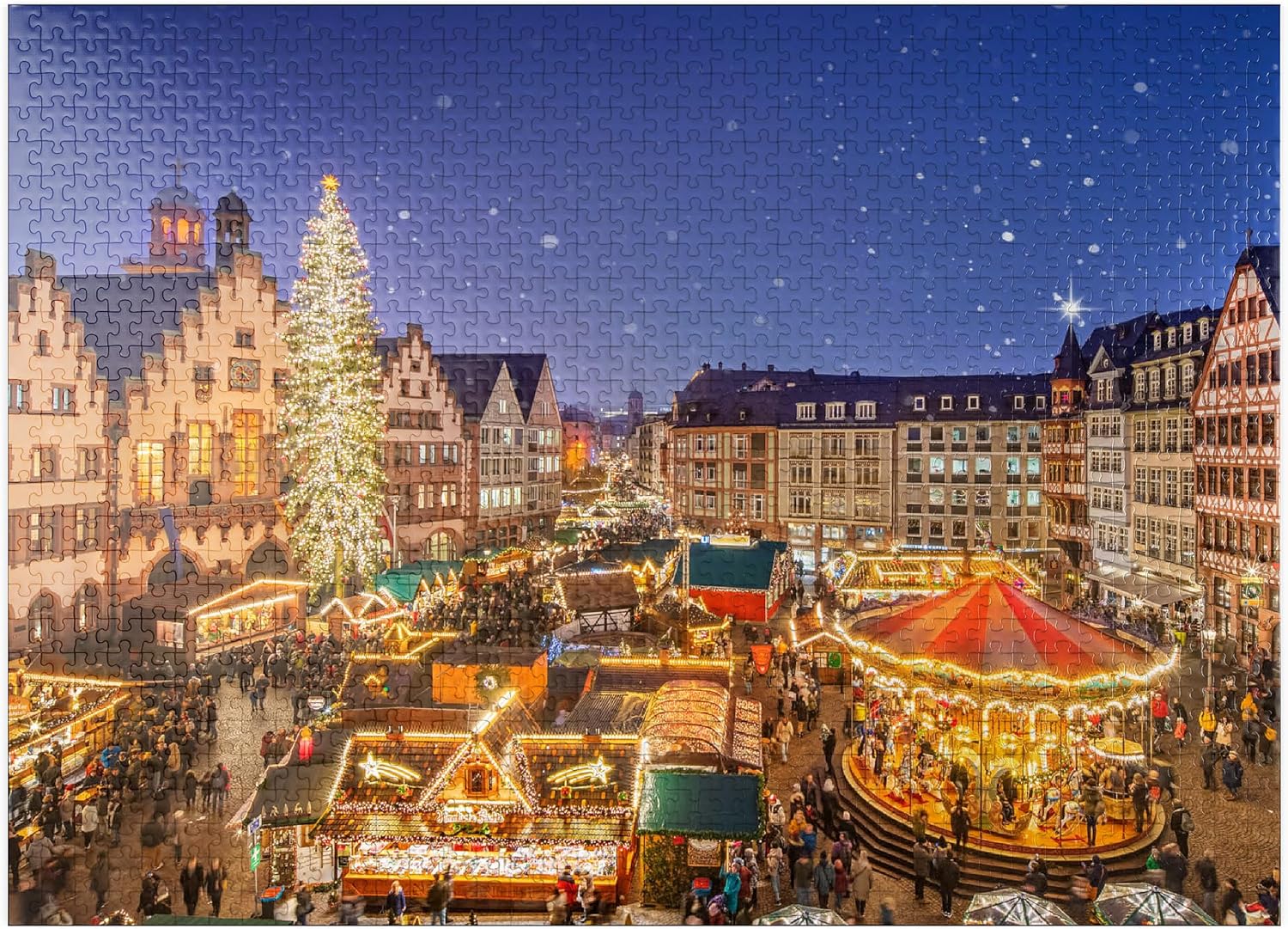 MyPuzzle Frankfurt Christmas Market At Römerberg - Premium 1000 Piece Jigsaw Puzzle for Adults