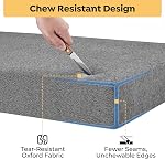 Veehoo Chew Proof Dog Crate Bed, Small Indestructible Dog Bed for Crate, Tough Chew Resistant Pet Pad with Removable Washable Cover & Hidden Zipper