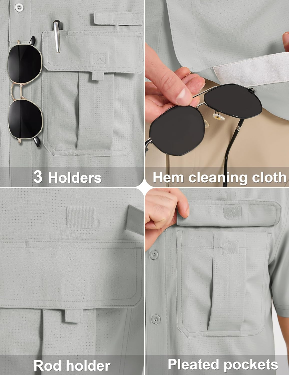 MAGCOMSEN Men's UPF 50+ Fishing Shirts UV Sun Protection Cooling Quick Dry Short Sleeve Shirts for Hiking Safari Camping - Image 5