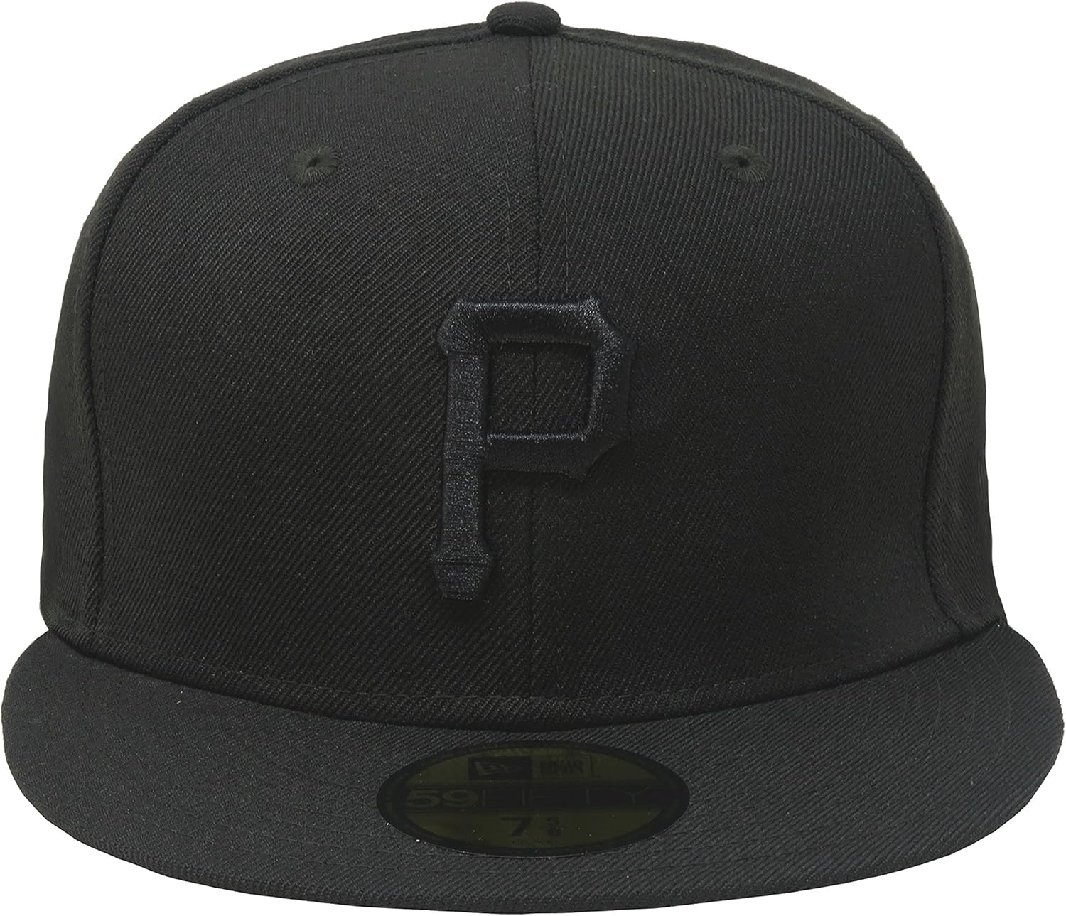 New Era 59Fifty Hat Pittsburgh Pirates Black on Black Fitted Cap 11591115 (7 5/8) - Image 2