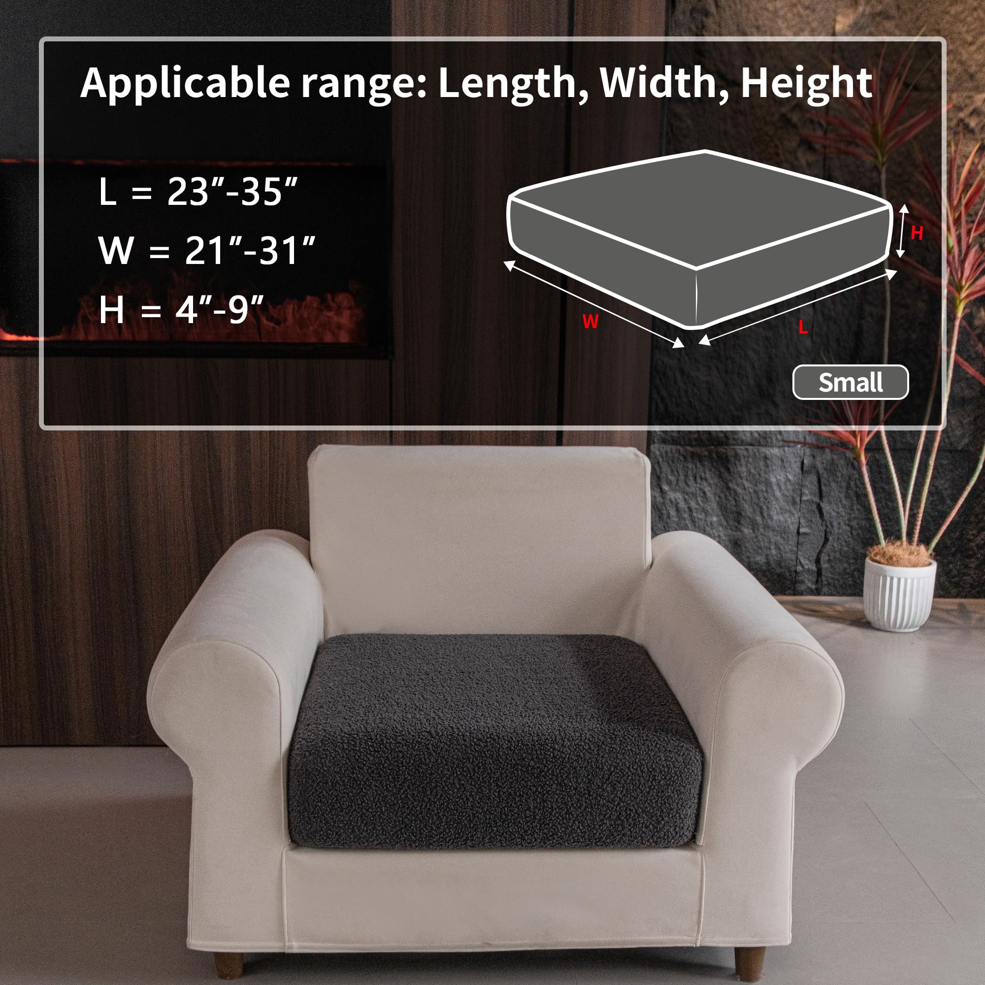 OHSIO Sofa Covers for Sectional Stretch Cushion Cover, Soft Flexible Non-Slip Slipcovers - Image 2