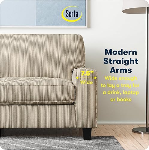Miniatura 297 de Serta Palisades Sofás Tapizados para Sala, Sofá de Diseño Moderno, Tela, gris (Glacial Gray) gris (Glacial Gray),Beige,Marrón,Alforfón Beige,Marrón