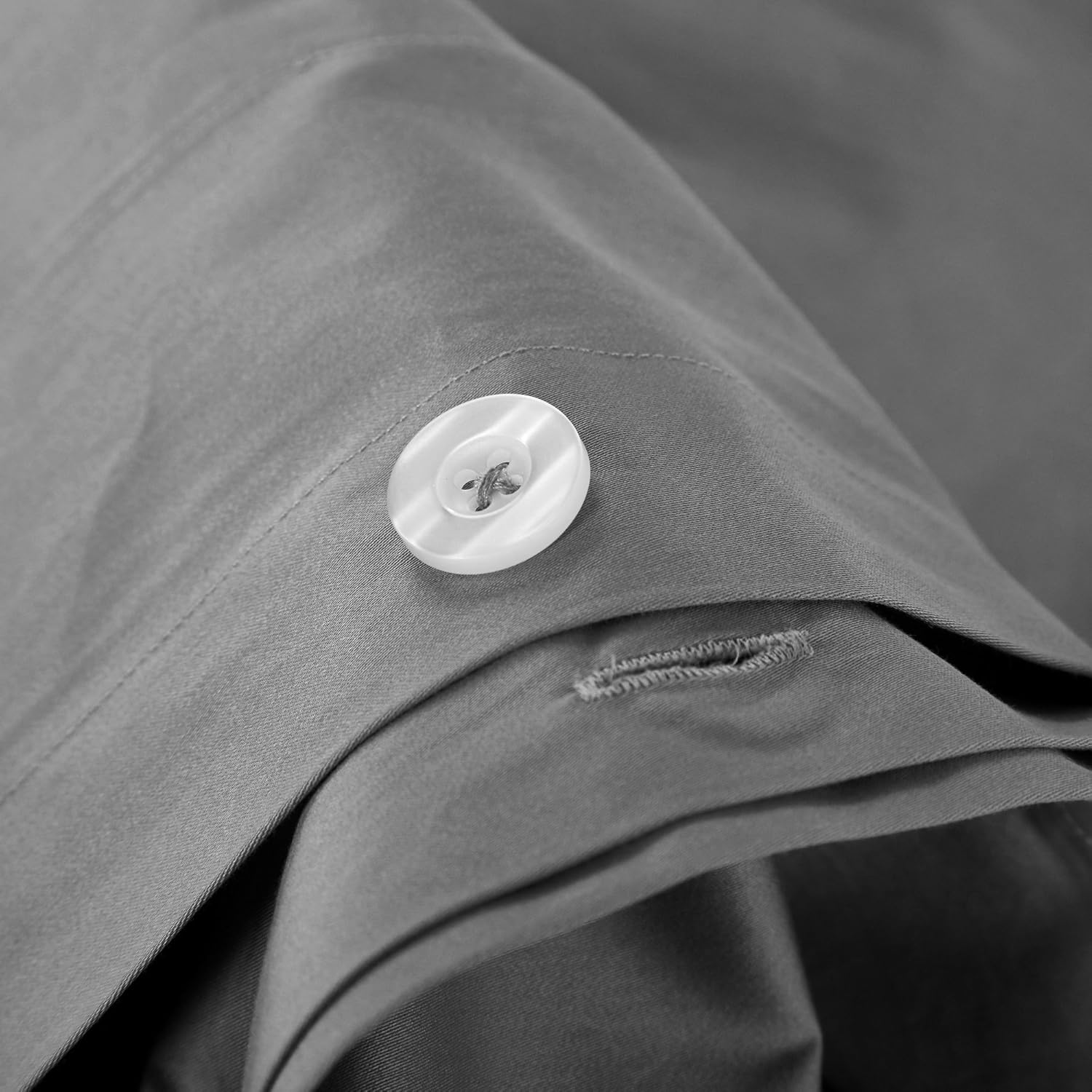 Casabolaj Bicolore Collection Duvet Covers Set 3 Pieces Do Not Include Filling Classic European 100% Egyptian Cotton Sateen Luxury 400 Thread Count Frame Patchwork Manufacturing(Grey/White,King)