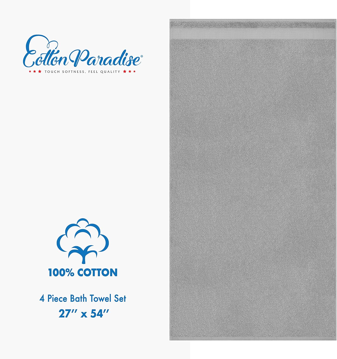 Cotton Paradise, 6 Piece Towel Set and 4 Piece Bath Towel Set Bundle