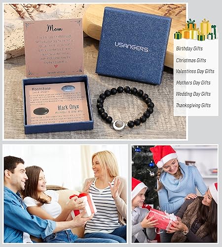 Miniatura 6 de Pulsera de piedra natural para mamá, regalos para mamá en cumpleaños, día de San Valentín, Pascua, Navidad, día de la madre de parte de hija e hijo