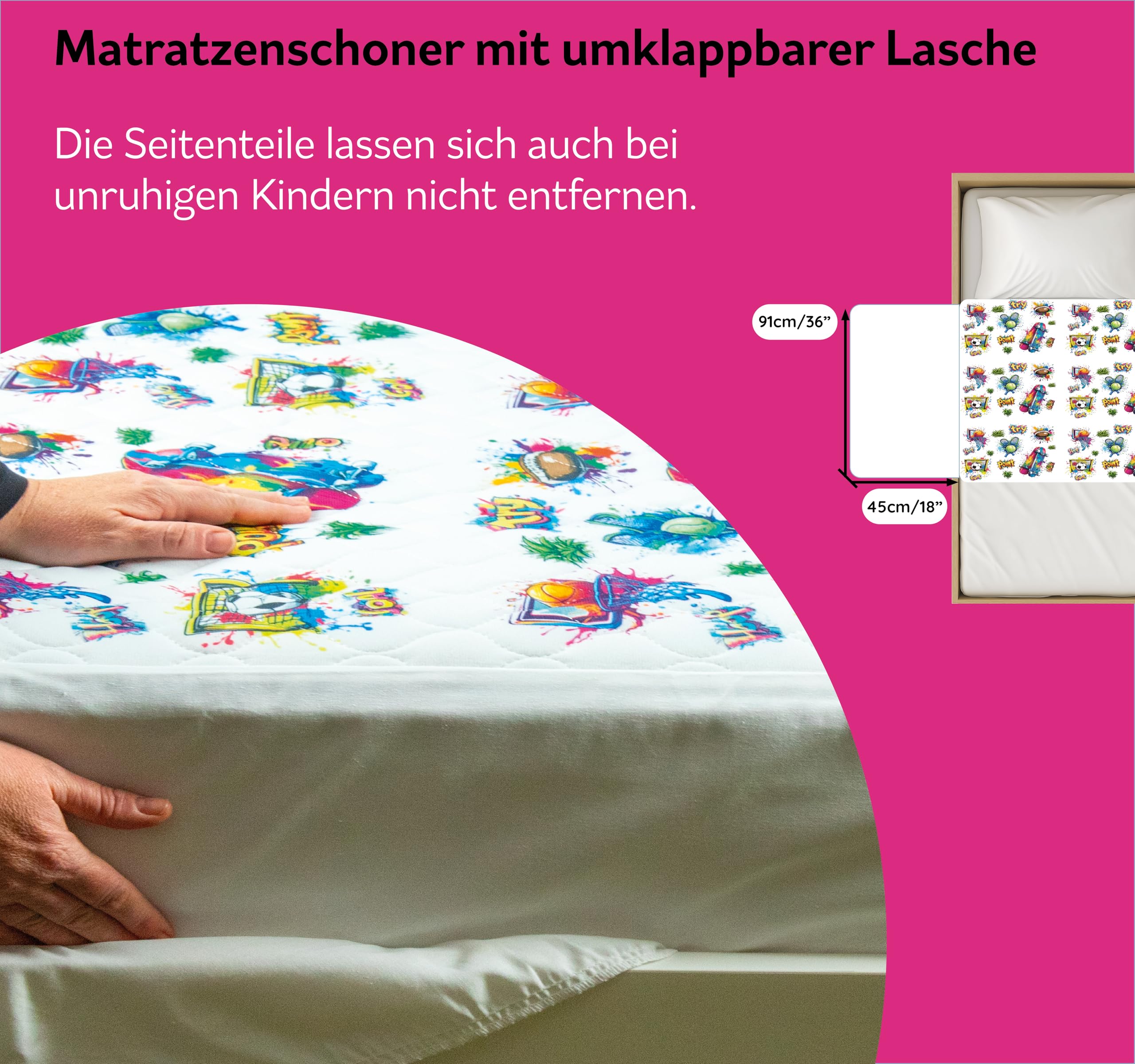 Bedwetz® Potty Training Bed Pads, 2-pack, 100% waterdichte matrasbeschermer, maat 86 cm x 91 cm (plus plooien) voor bedplassen van eenpersoons- en peuters, antislipmat, Britse merk, dierentuin