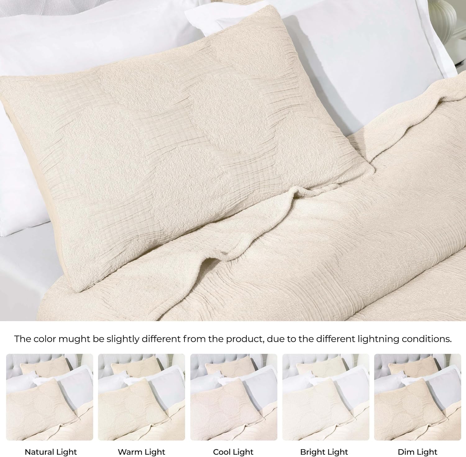 Superior Cotton Woven Coverlet, Home Decor, Aesthetic Master and Guest Bedroom, Medium Weight, All-Season, Bedding Essentials, Decorative Bed Accent, Tanta Collection, Queen Size, Ivory