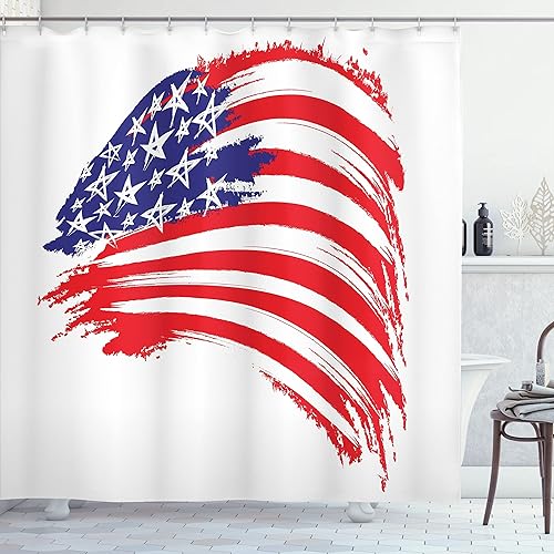 Miniatura 66 de Ambesonne Cortina de ducha amarilla, inspirada en pícnic, temática de los años 50, 60 y 70, estampado de lunares retro, juego de decoración de baño