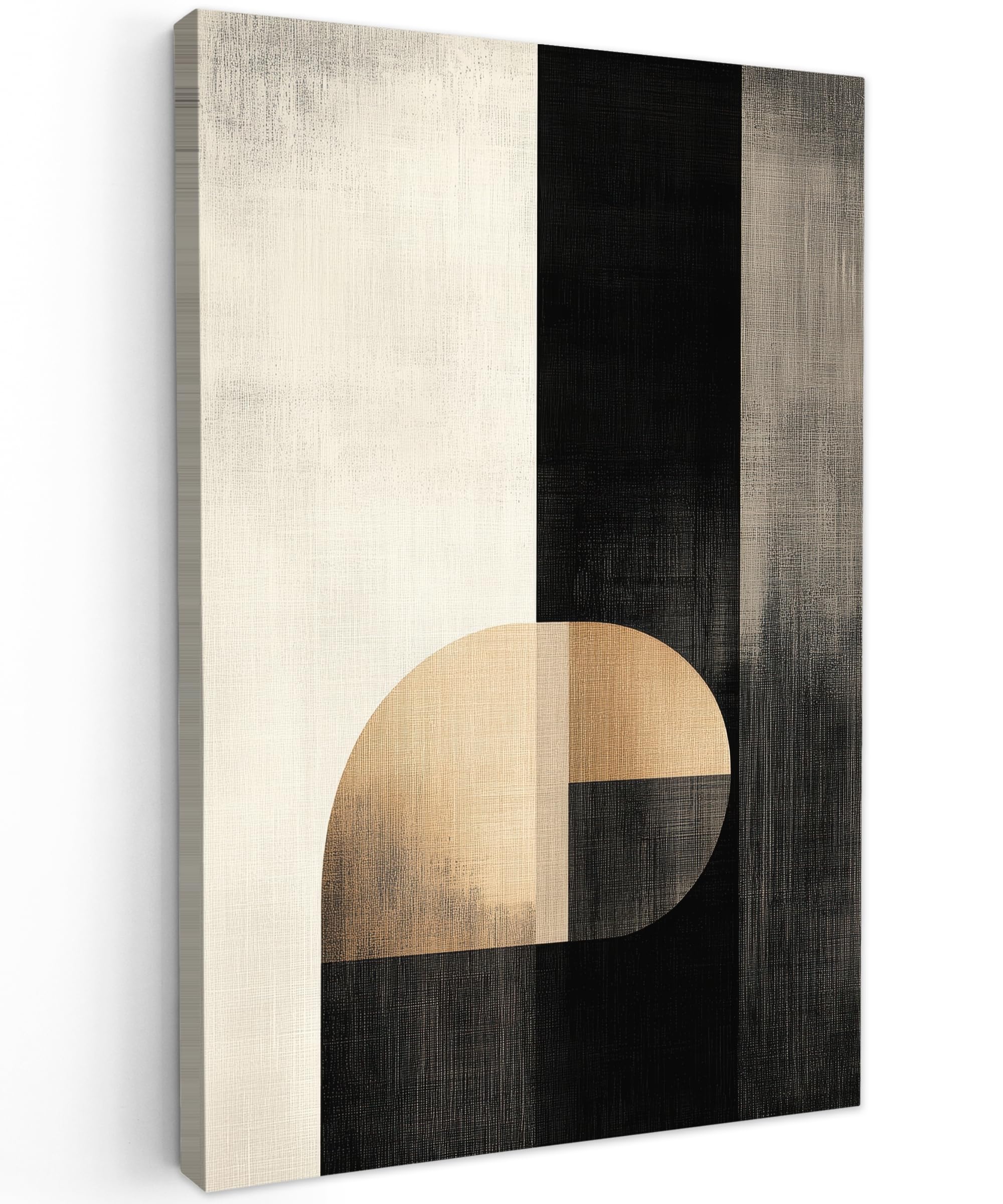 MuchoWow© Canvas Wall Art 31"x47" / 80x120 cm Home Decor Paintings for Living Room Decorations Gifts Hallway Shapes - Modern - Black