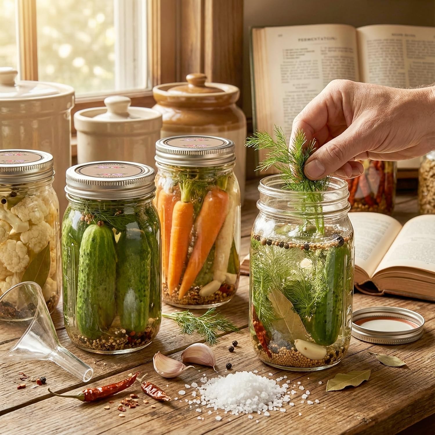 32 oz Wide Mouth Mason Jars with Airtight Lids and Bands, 12 Pack Quart Glass Canning Jars for Pickling, Meal Prep, Overnight Oats, Storage & DIY Crafts