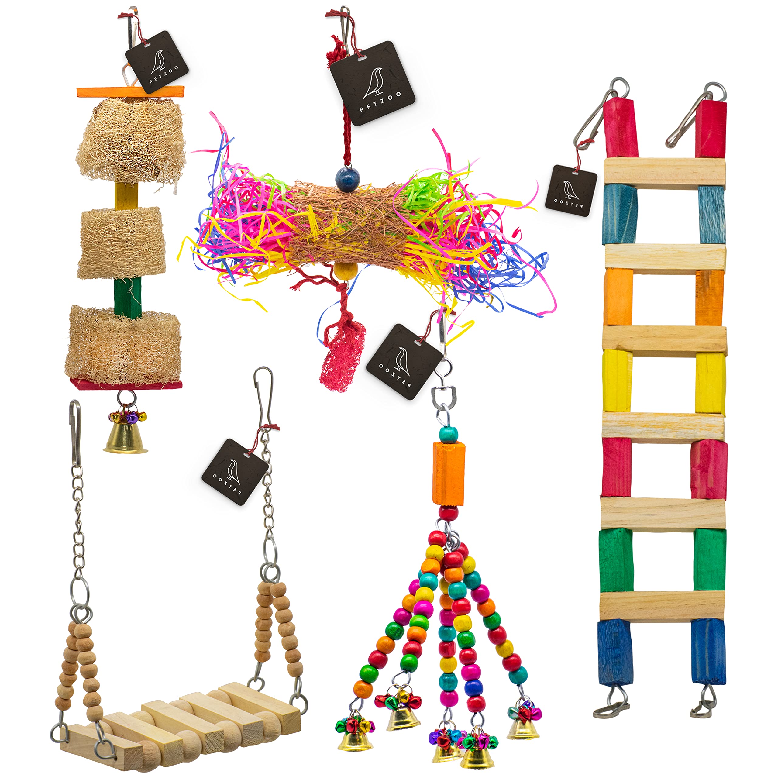 See full amazon price history chart for PETZOO Bundle of 5 Wooden Bird Toys Ladder, Swing, Perches, Bird Cage Hangings & Paper Foraging Shradded Toy Resting Toy Chew Toy for Your Birds, Parrots, Finches, African Gray, Conure Activity PETZOO Bundle of 5 Wooden Bird Toys Ladder, Swing, Perches, Bird Cage Hangings & Paper Foraging Shradded Toy Resting Toy Chew Toy for Your Birds, Parrots, Finches, African Gray, Conure Activity (B0BTZ3XQ85) Amazon Price History, Amazon Price Tracker