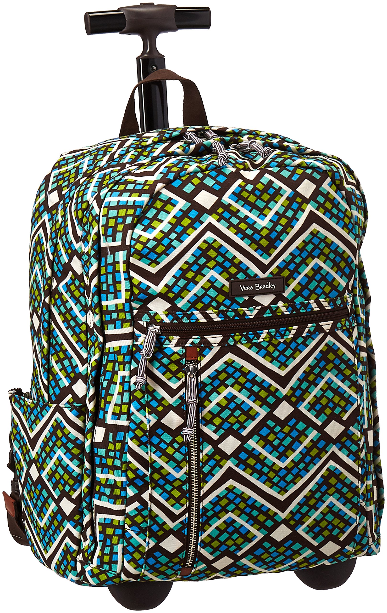 Vera Bradley Women's Lighten Up Rolling Backpack, Rain Forest, One Size