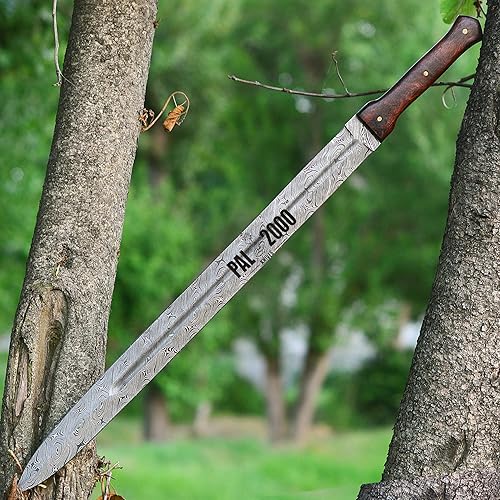 Miniatura 9 de PAL 2000 KNIVES Cuchillo de espada de acero de Damasco hecho a mano, cuchillo personalizado, cuchillo con funda de cuero - 3011