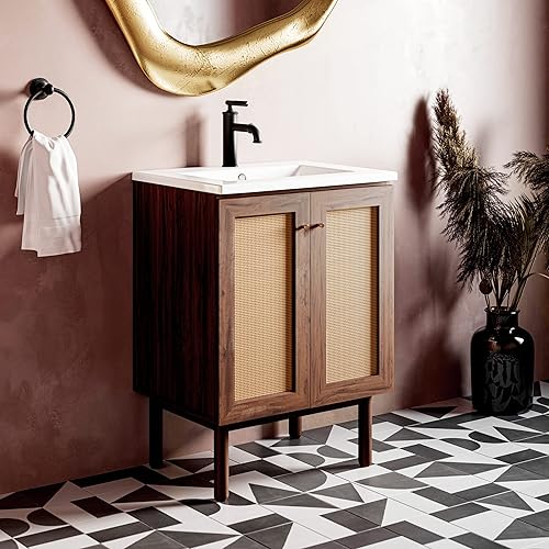 Vista 31 de Swiss Madison Classe - Lavabo de baño de roble de 24 pulgadas incluido