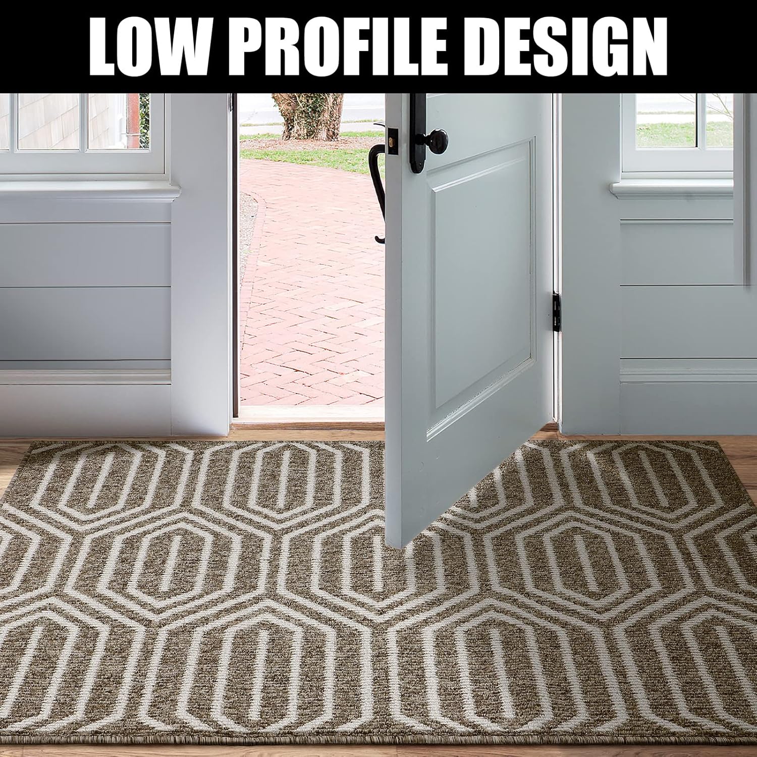 Indoor Doormat 36"x 59", Absorbent Front Back Door Mat Floor Mats, Rubber Backing Non Slip Door Mats Inside Entrance Door Runner Rug Mud Dirt Trapper, Machine Washable Low Profile-Brown Time Cloister - Image 4