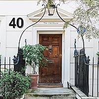 Vista 8 de BetLight Números de casa modernos, 10 pulgadas de alto, de acero inoxidable, flotante, número de dirección de casa para exteriores/negro/número 0