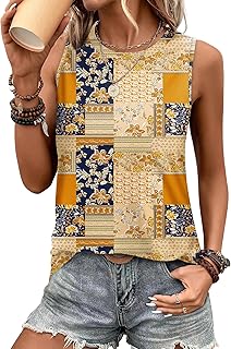 Sampeel Womens Tank Tops Eyelet Loose Casual Summer Tops Crew Neck Basic Sleeveless Shirts Trendy 2026