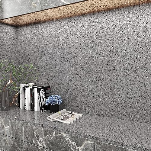 Miniatura 3 de YENHOME Papel de contacto de granito para encimera, impermeable, 17.7 x 200 pulgadas, granito gris, encimeras de despegar y pegar para encimera de