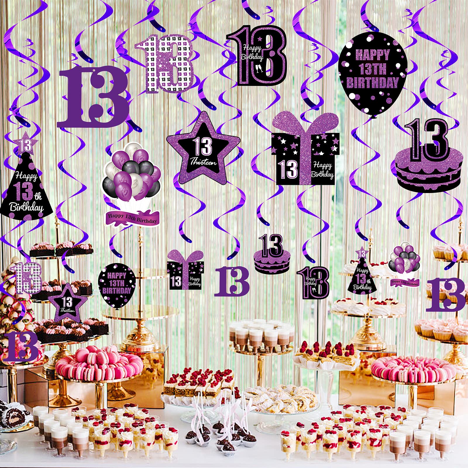 Miidenks Decoraciones De Cumpleaños Número 13 Para Niños Y Niñas, Juego De  Decoración De Fiesta De, image size:1600x1600