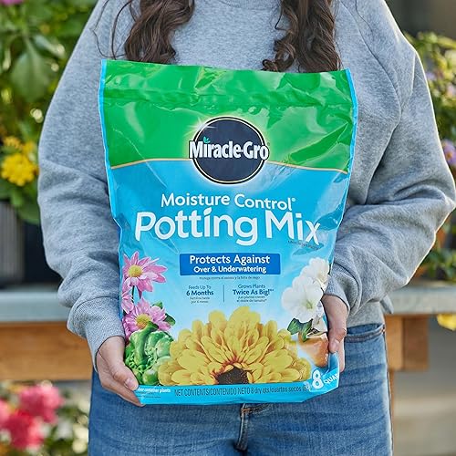 Miniatura 3 de Miracle-Gro Mezcla para macetas con control de humedad Tierra con fertilizante para plantas flores y hortalizas de interiores y exteriores en