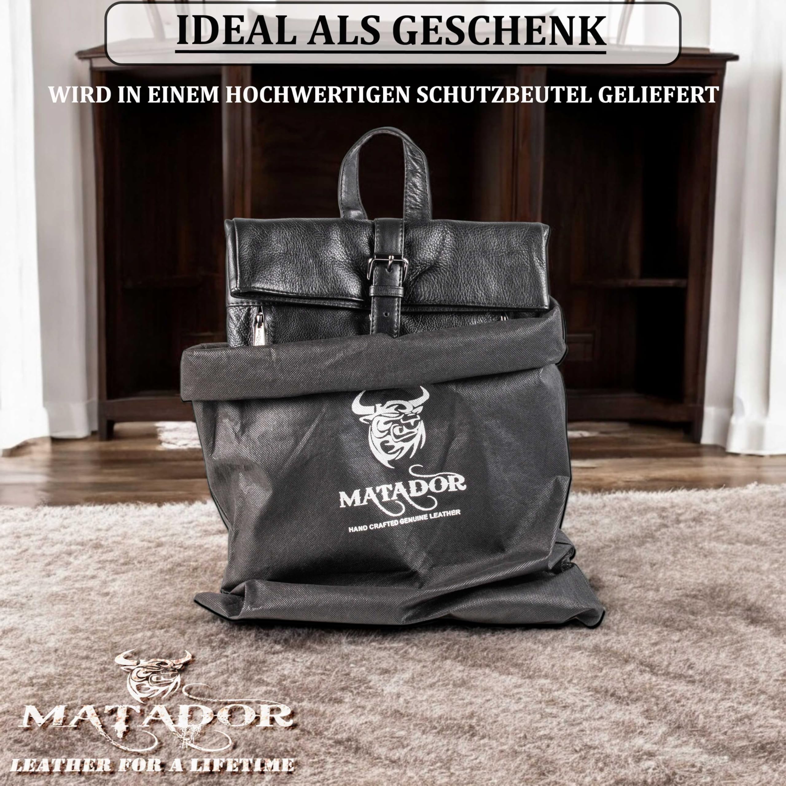 MATADOR Rolltop plecak damski ze skóry 'Maastricht' | skórzany plecak damski torba skórzana damska | plecak dzienny plecak damski plecak miejski plecak damski plecak damski plecak damski plecak
